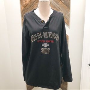 Harley Davidson Vintage Embroidered Long S…